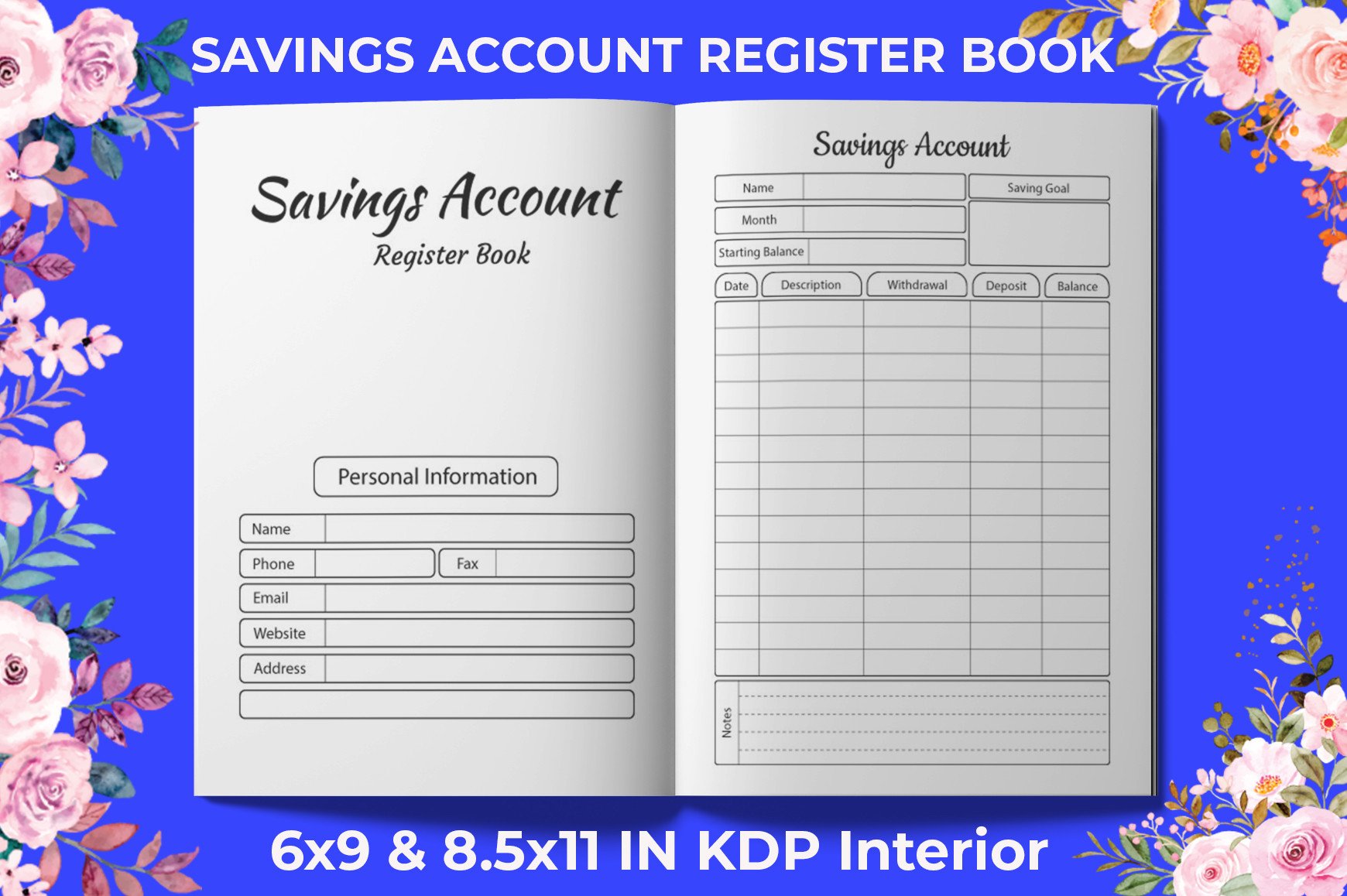 Savings ACCOUNT REGISTER アイボリー 横 ボード付 Amazon.com