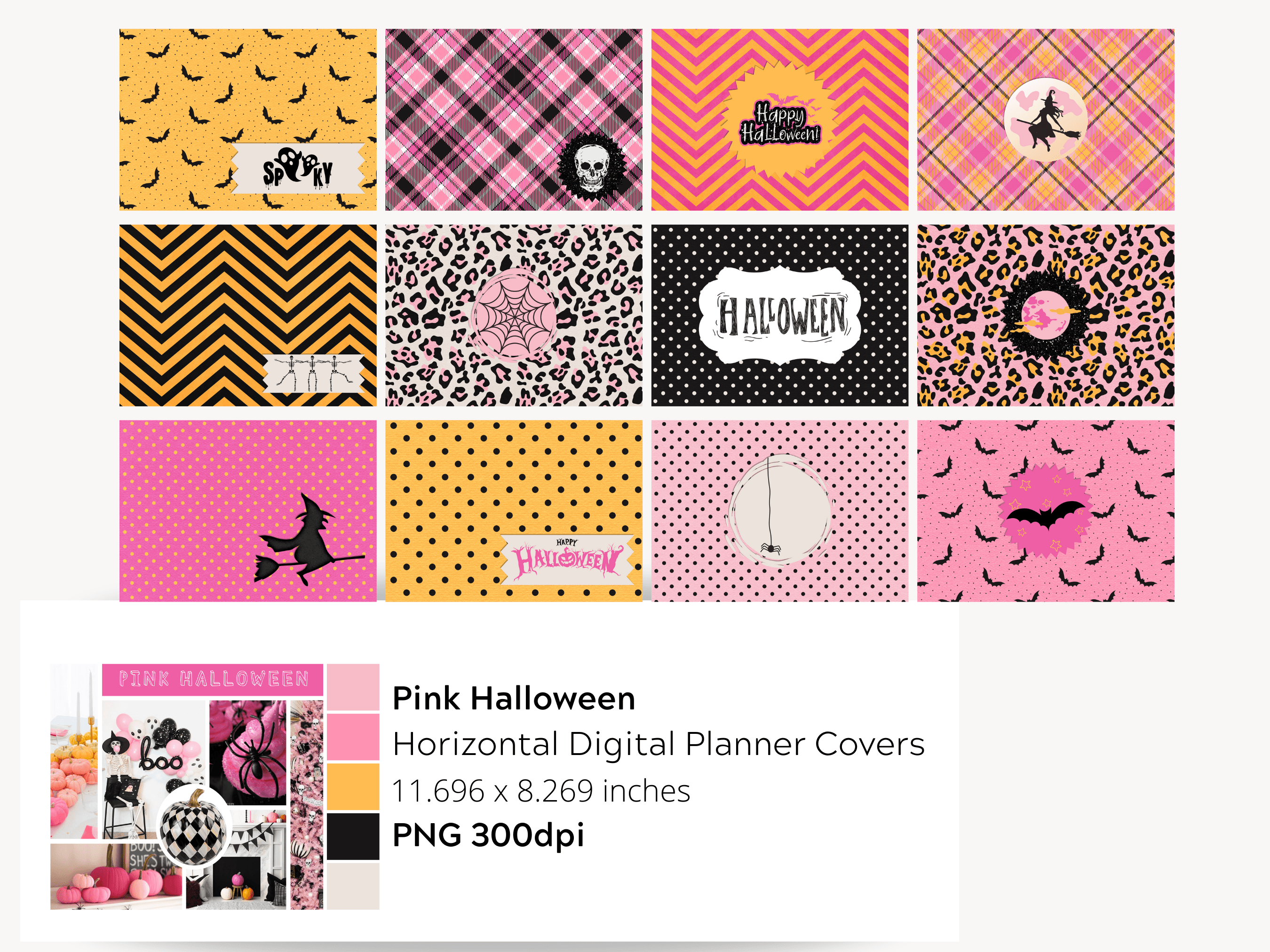 12 Digital Halloween Goodnotes Covers Graphic by Wetfish Designs ...
