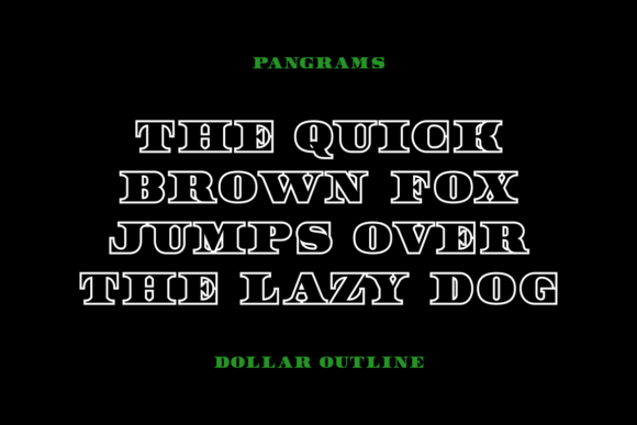 Dollar Outline Font PNG with transparent background - Preview 1
