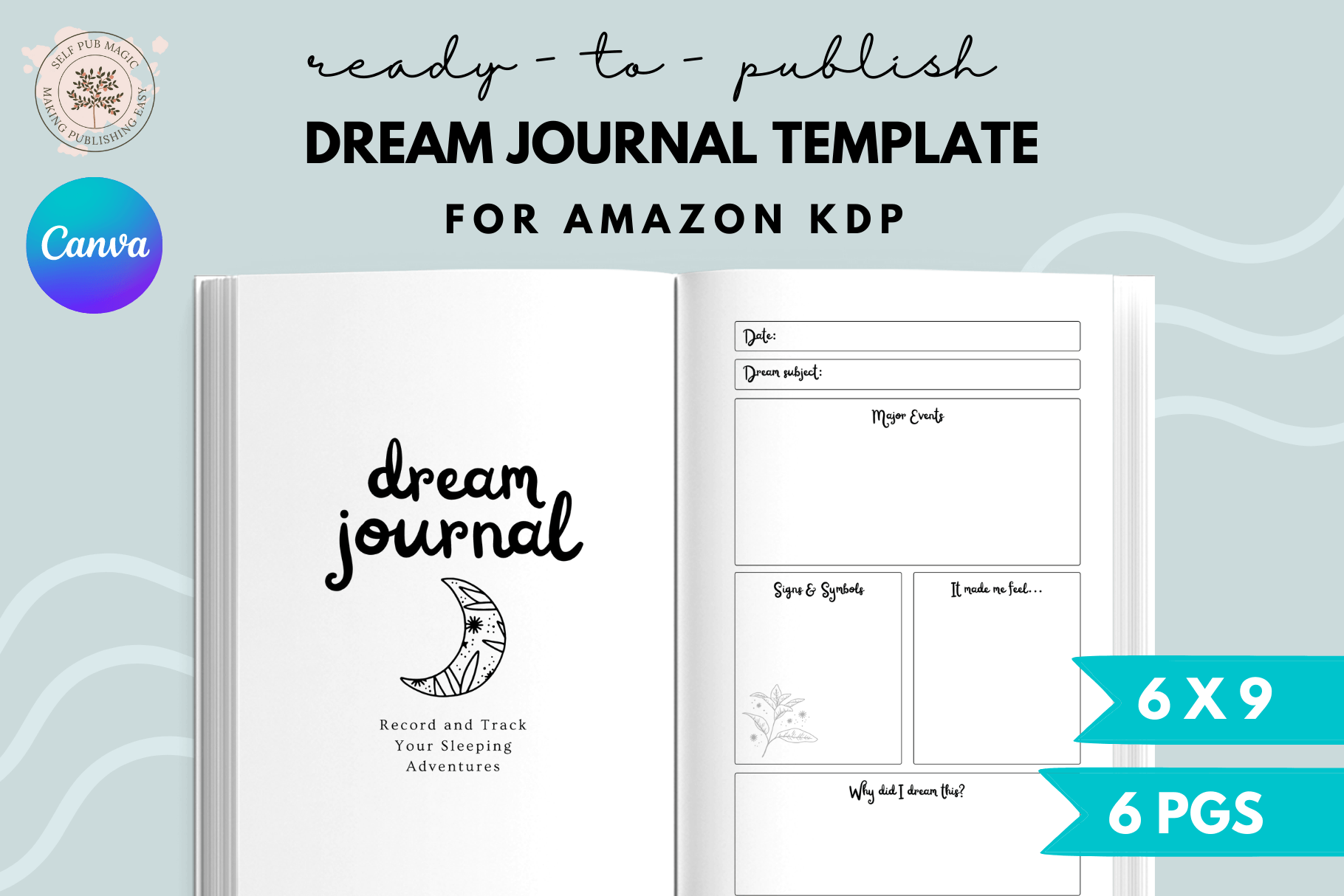 Dream Journal Template for Canva KDP Graphic by selfpubmagic · Creative ...
