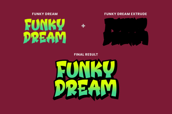 Funky Dream Font PNG with transparent background - Preview 2