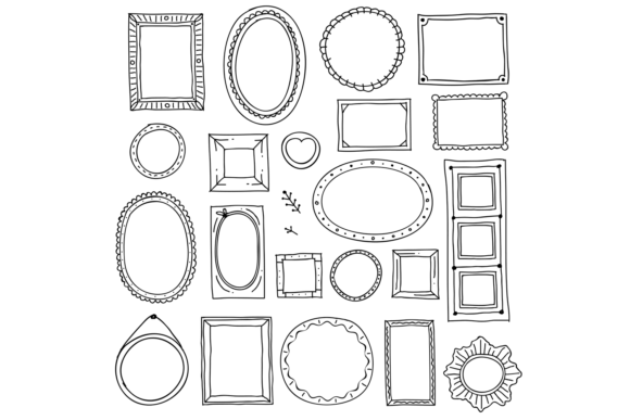 Hand Drawn Picture Frame. Doodle Square