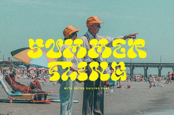 Retro Sailing Font PNG with transparent background - Preview 1