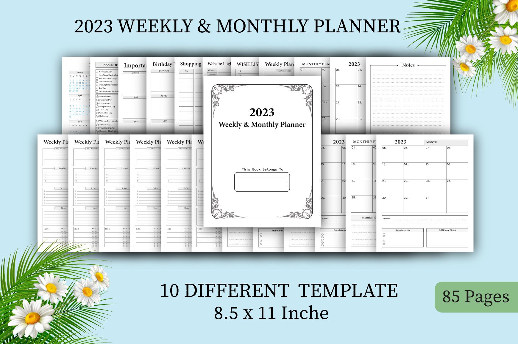 2023 Weekly & Monthly Planner KDP Graphic by Shumaya · Creative Fabrica