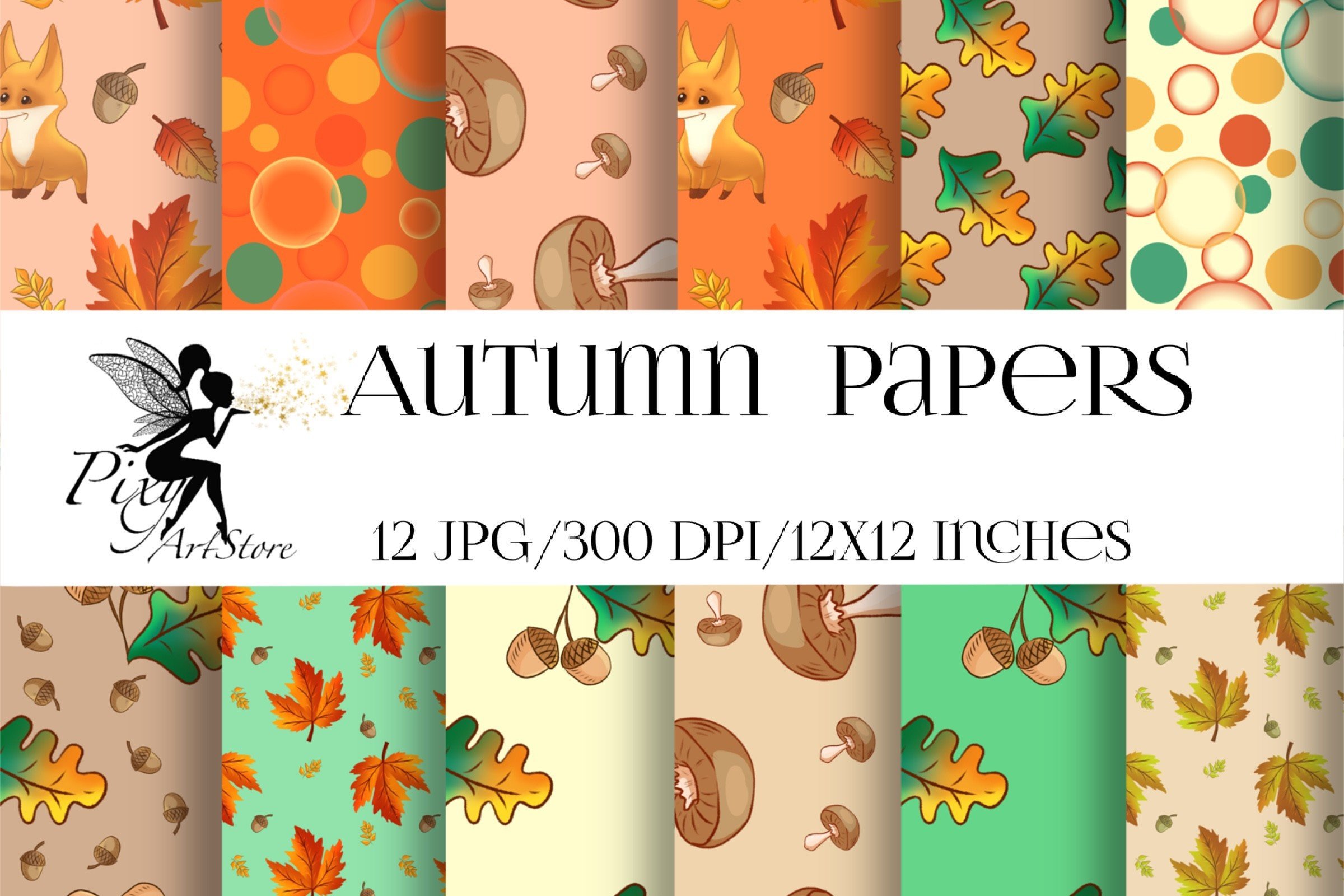 Autumn Seamless Pattern, Digital Papers Graphic by Pixy Art Store ...