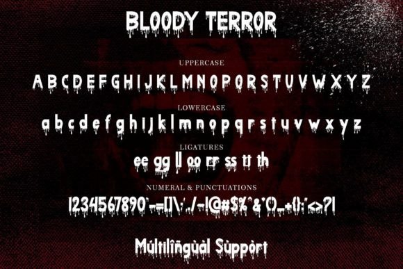 Bloody Terror Font PNG with transparent background - Preview 6