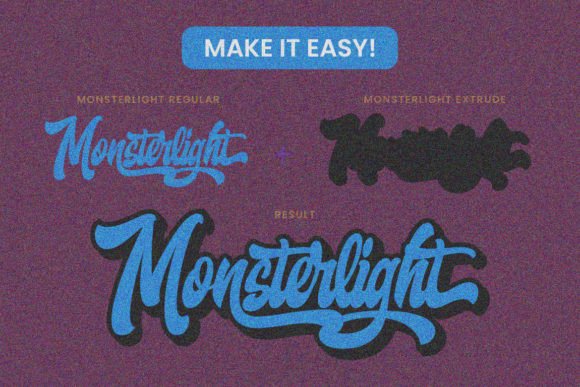 Monsterlight Font PNG with transparent background - Preview 3
