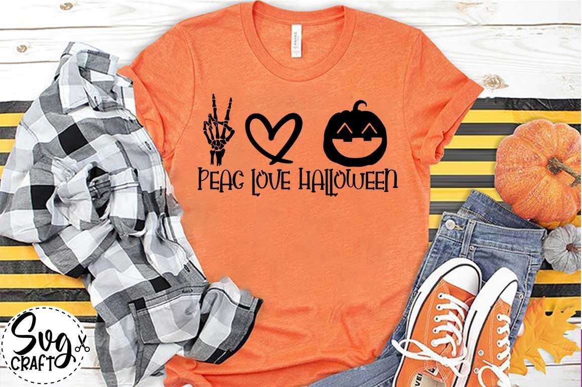 Peace Love Halloween SVG Cut File Graphic by SvgCraft · Creative Fabrica