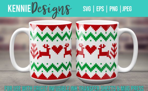 Ugly Christmas Sweater Mug Template Svg Graphics