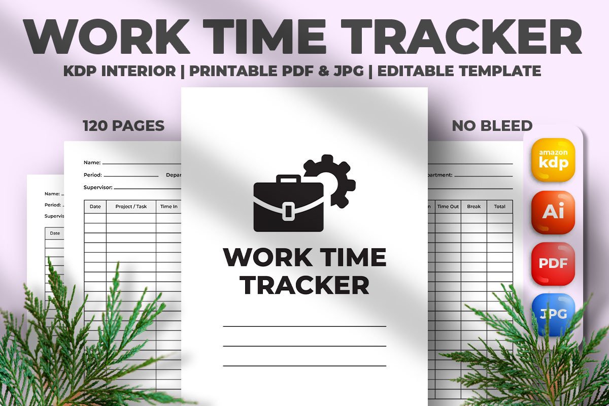 Work Time Tracker KDP Interior Graphic by M9 Design · Creative Fabrica