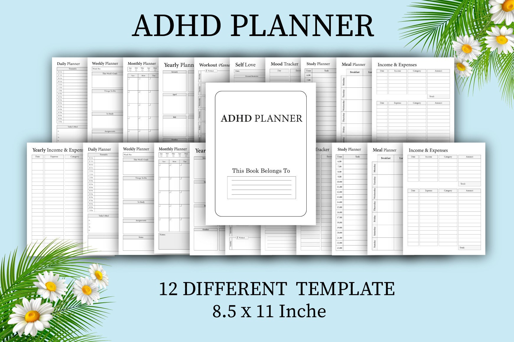 ADHD Planner for KDP Interior Graphic by Shumaya · Creative Fabrica