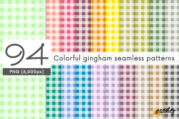 Colorful Gingham Seamless Patterns Set Graphic Patterns By Aeedzyarts888