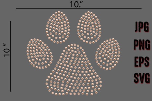 Dog Paw Rhinestone Template