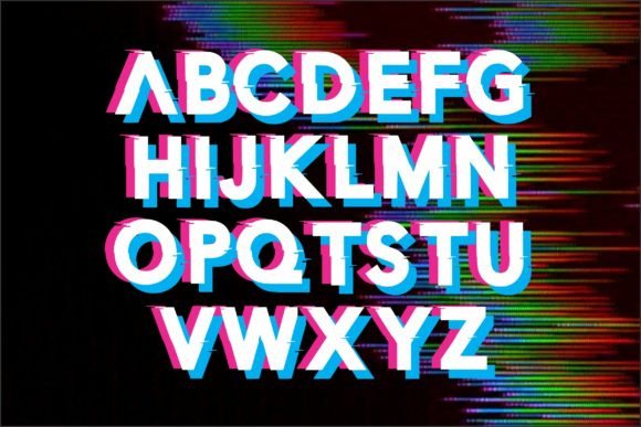 Glitch Mood Font PNG with transparent background - Preview 2