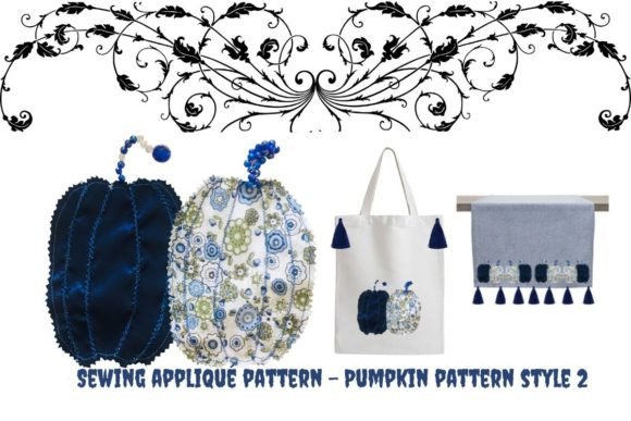 Harvest Fall Pumpkin Applique Sewing Pat
