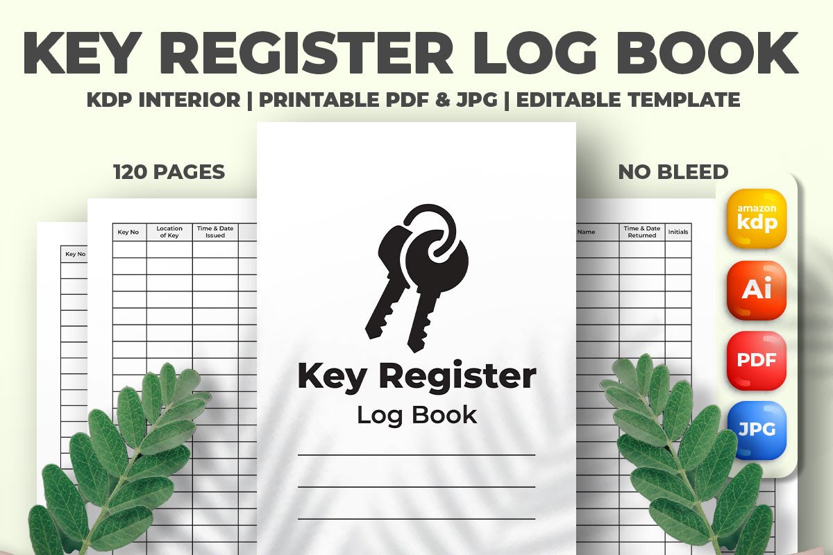 Key Register Log Book KDP Interior Graphic by M9 Design · Creative Fabrica