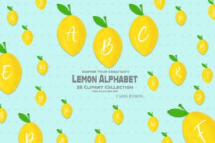 Lemon Alphabet Letters Sublimation Graphic by flunny · Creative Fabrica