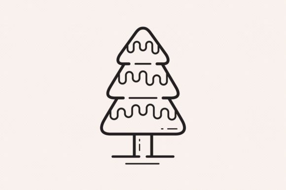 Pine Tree with Snow Outline Icon