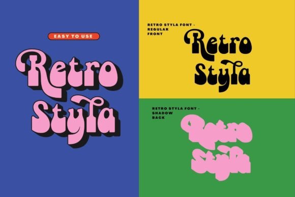 Retro Styla Font PNG with transparent background - Preview 2