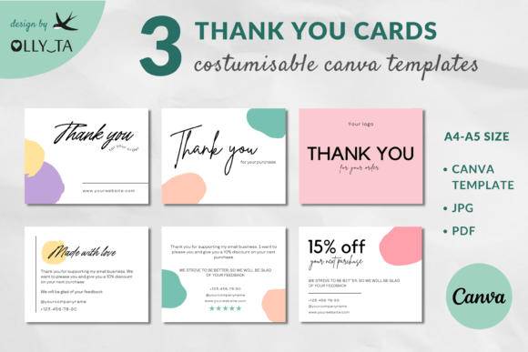 Thank You Card Printable| Canva Template