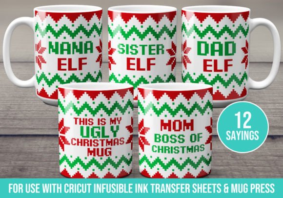 Ugly Christmas Sweater Mug With Sayings Graphics