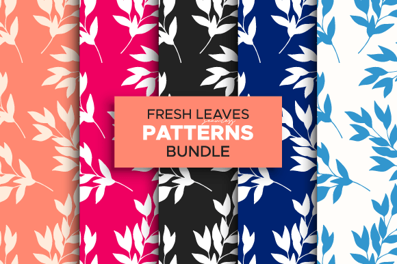 Fresh Patterns Fresh Leaves Seamless Patterns Bundle Graphic by Creatophics · Creative ...