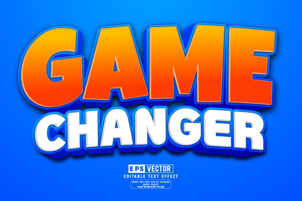 Game Changer 3d Editable Text Effect Graphic by TrueVector · Creative ...