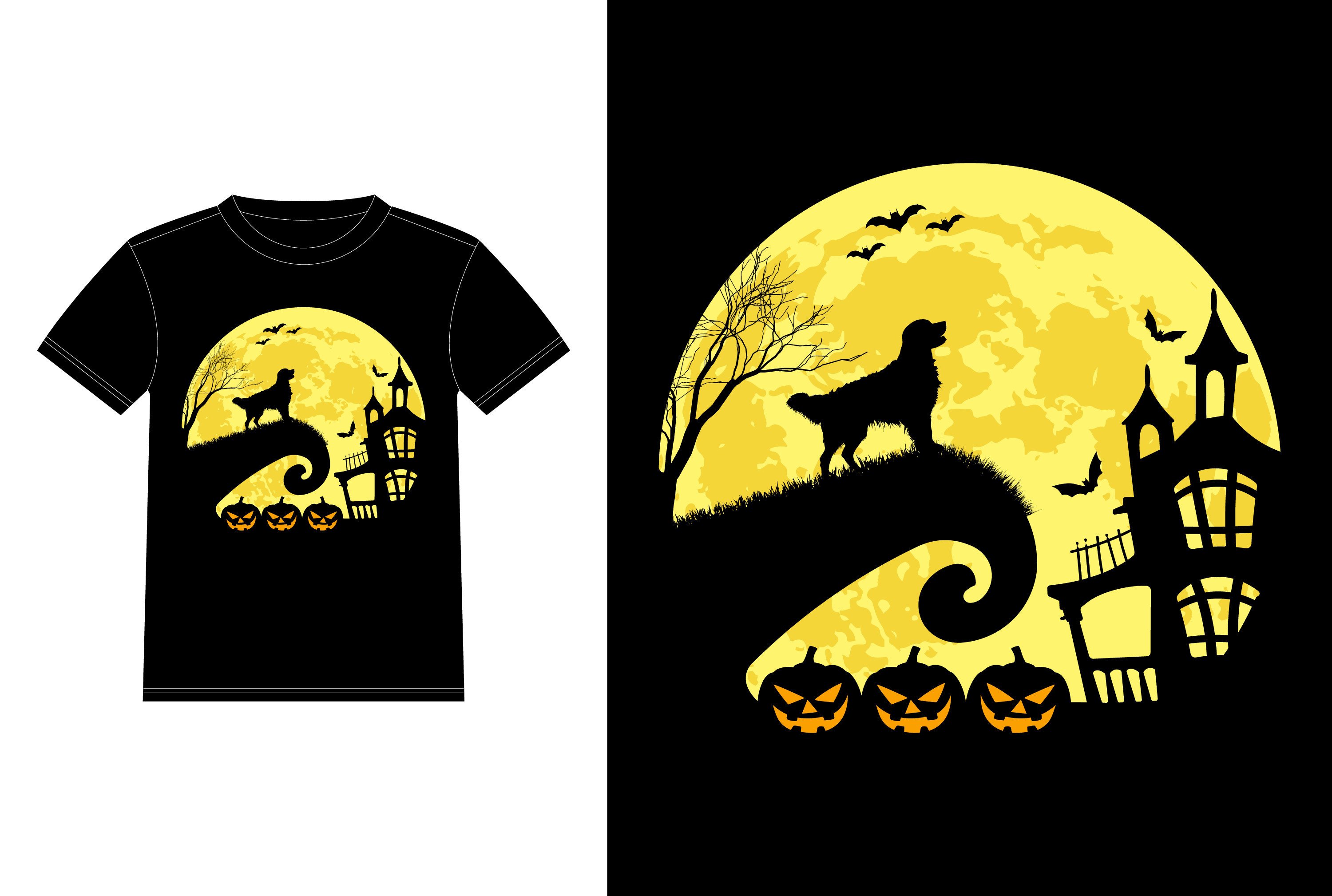 Golden Retriever and Halloween Funny Graphic by T-Shirt Empire ...