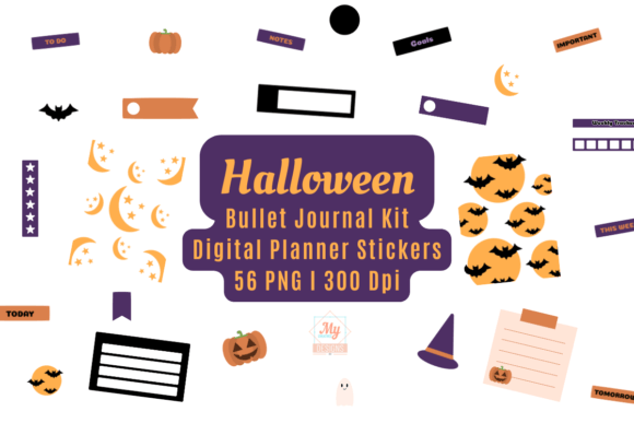 Halloween Digital Planner Stickers Kit