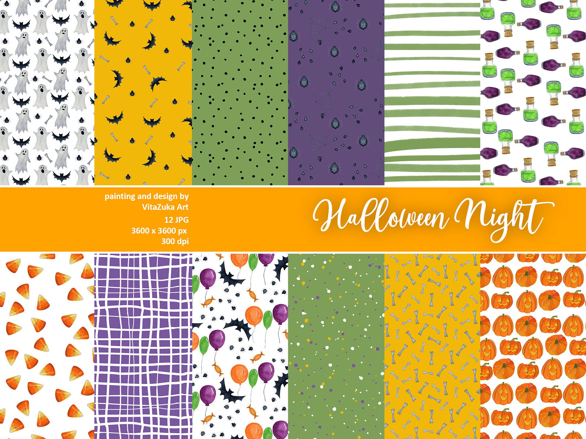 Halloween Digital Paper Pack Graphic by Vita Zuka Art · Creative Fabrica