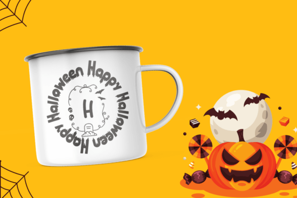 Jenaba Halloween Monogram Font PNG with transparent background - Preview 2