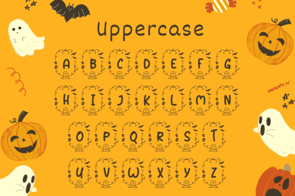 Jenaba Halloween Monogram Font PNG with transparent background - Preview 4
