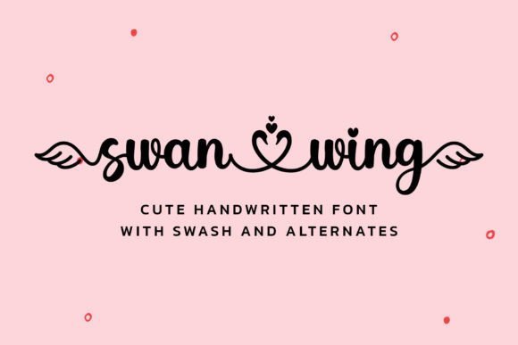 Love Heart Swan Font PNG with transparent background - Preview 1