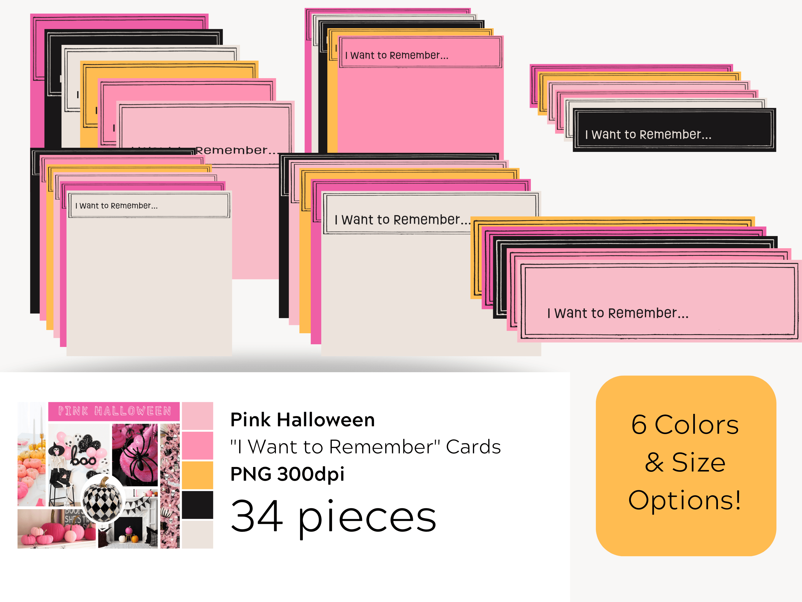 Pink Halloween Journal Cards Graphic by Wetfish Designs · Creative Fabrica