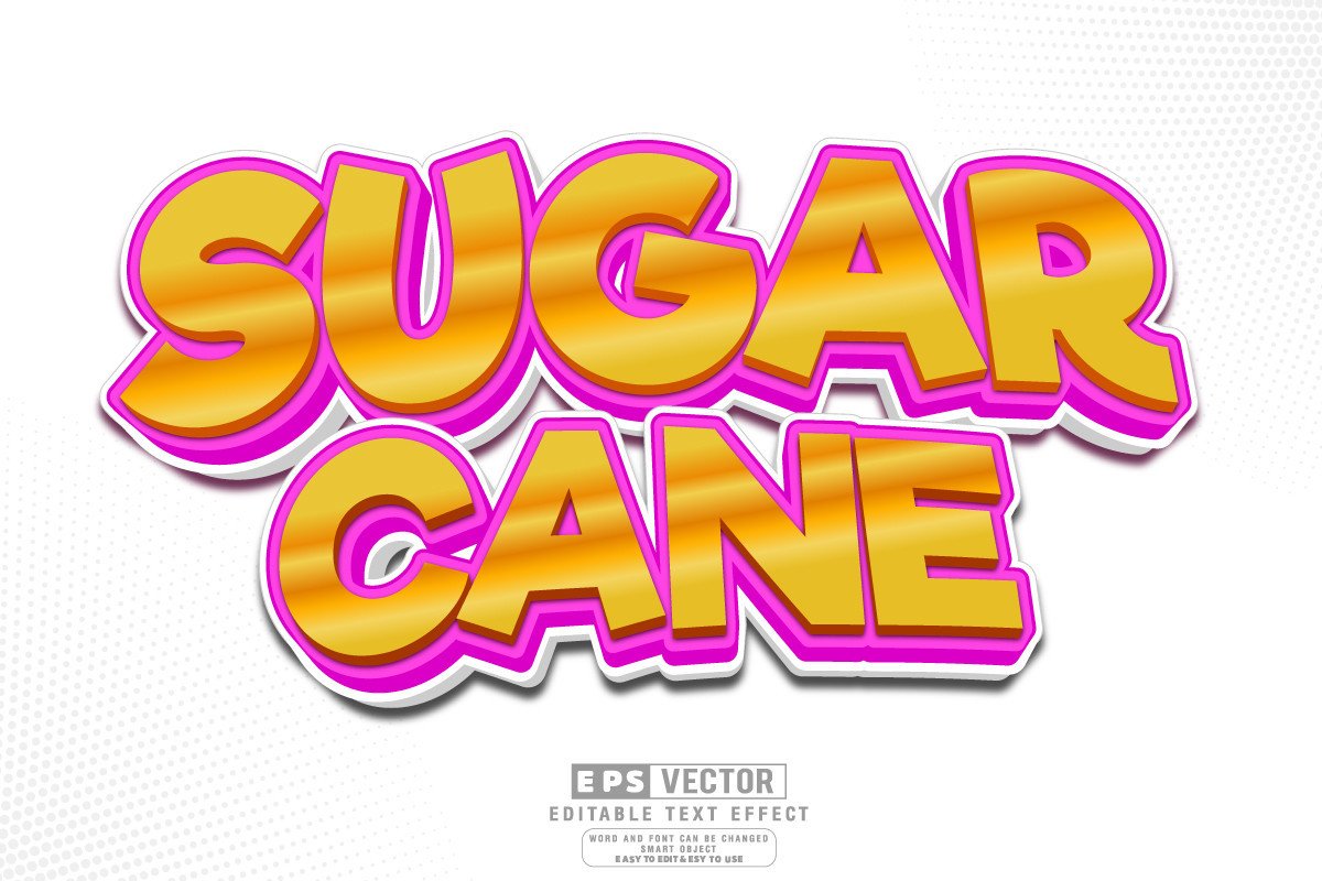 Sugarcane 3d Editable Text Effect Vector Graphic by TrueVector ...