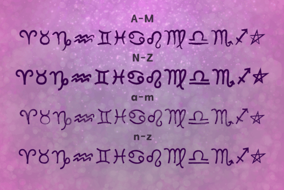 Mf Zodiac Dings Font PNG with transparent background - Preview 1