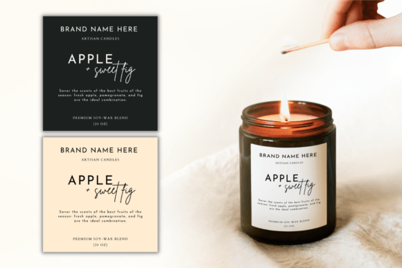 Modern Candle Label Canva Template