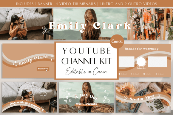YouTube Channel Kit for Canva Boho
