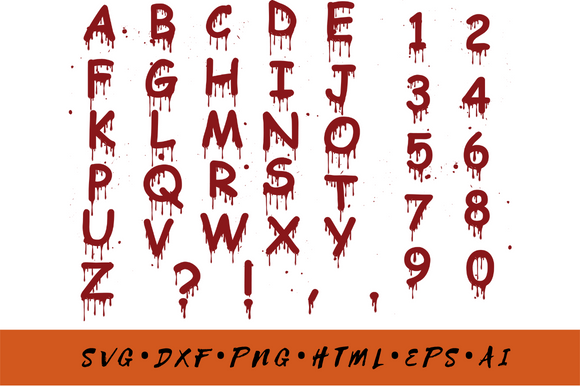 その他 Bloody Letter Halloween Bloody Alphabet Gráfico por Proper Mockup · Creative Fabrica