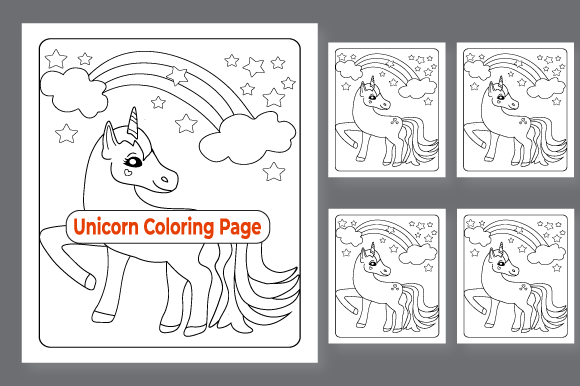Unicorn Coloring Page Graphic by Creative Design Expert · Creative Fabrica