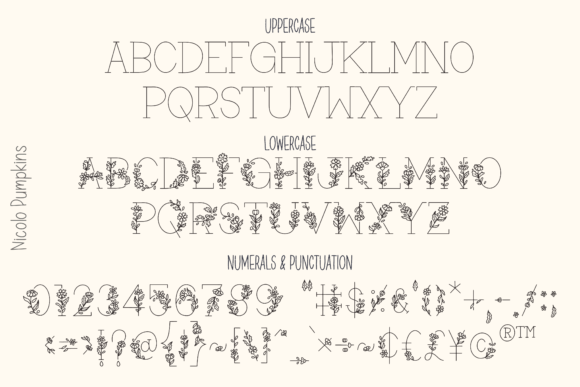 Daisy Garden Font PNG with transparent background - Preview 1