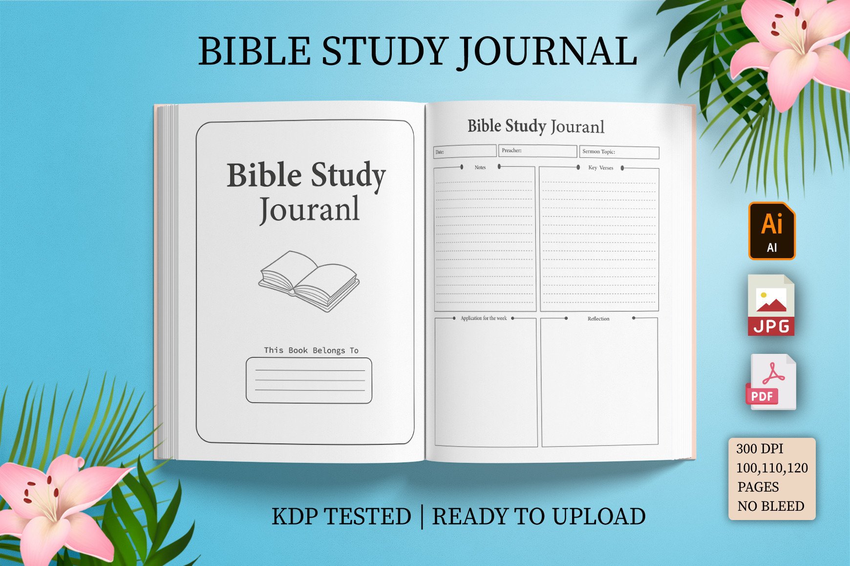 Editable Bible Study Journal for KDP Graphic by Shumaya · Creative Fabrica