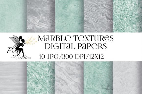 Gray and Green Marble Texture Papers