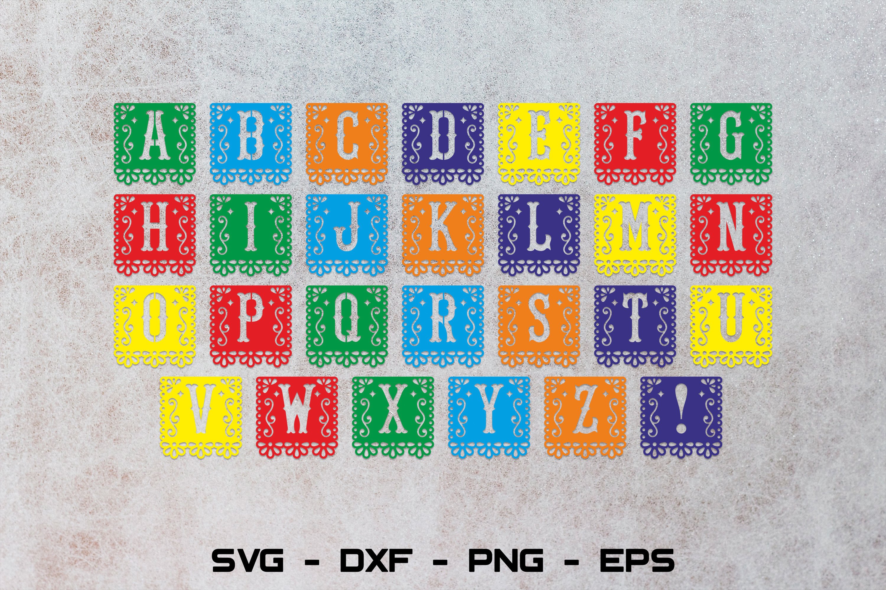 Alphabet Papel Picado | Papel Picado Svg