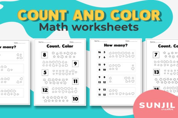 Count and Color Math Worksheets
