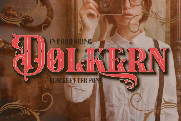 Preview specimen of Dolkern blackletter font