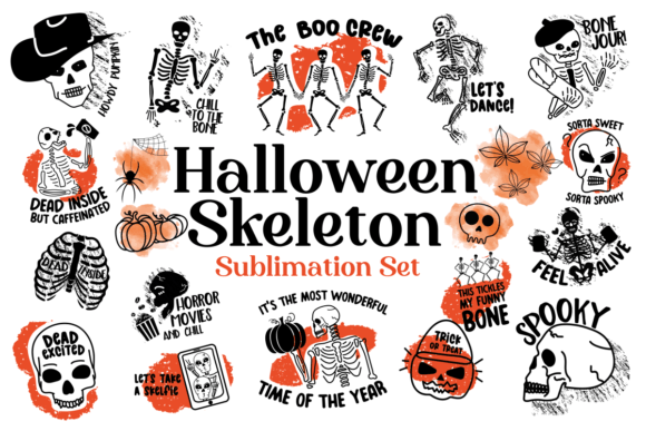 Halloween Skeleton Sublimation Set