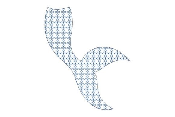 Japanese Sashiko Shape Mermaid Tail