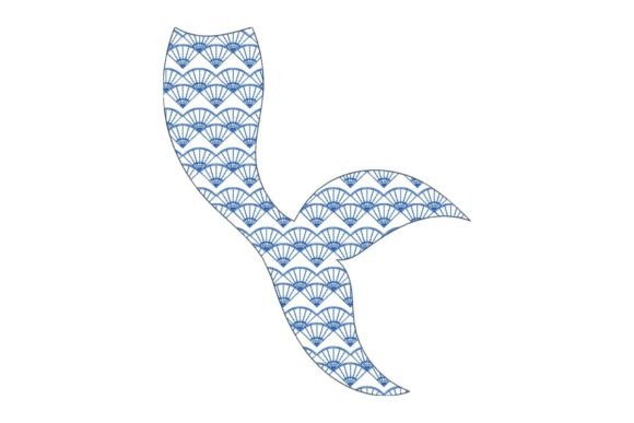 Japanese Sashiko Shape Mermaid Tail