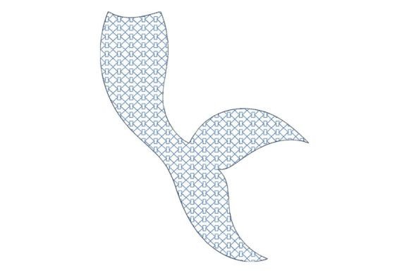 Japanese Sashiko Shape Mermaid Tail
